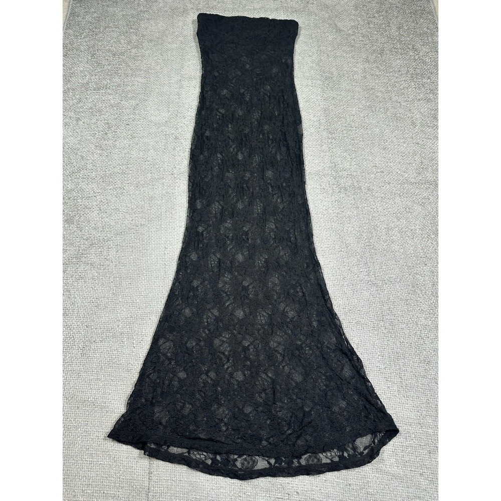 Lace Maxi Dress Womens XS/S Sheer‎ Fairy Whimsigoth Rave Festival Strapless Read - Picture 4 of 7